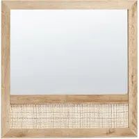 Beliani ROSELL - Wandspiegel - Lichthout - 60 x 60 cm - Vezelplaat