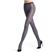 Falke Slick Skin gedessineerd materiaal half ondoorzichtig 40 DEN panty dames blauw - maat M-L