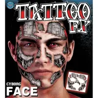 Tinsley Transfers Face Tattoo cyborg