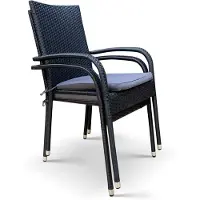SenS-Line Tuinstoel Rhodos - Stapelbaar - Wicker - Zwart -