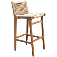 WGXL Collection Barstoel Tim - Zithoogte 63 cm - Teakhout - Rope -