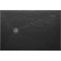 Wiesbaden Douchebak stonea antislip composiet 80x90x3 cm inkortbaar mat zwart