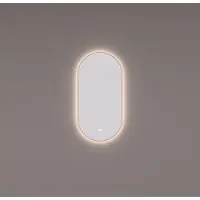 HiPP Spiegel design spv 14900 ovaal 40x90 cm met frame koper pvd met verlichting incl. Spiegelverwarming