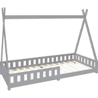 ML-Design Kinderbed Tipi | hout grijs 208x96x156 cm kinderbedden | NADUVI