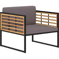 vidaXL Tuinstoelen 2 st met kussens massief acaciahout donkergrijs