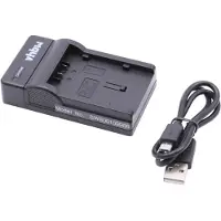 VHBW Camera acculader compatibel met Panasonic CGA-DU-, DMW-BLA-, VW-VBD- en VW-VBG-serie en Hitachi DZ-BP- en LIP-serie accu's