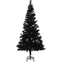 vidaXL Kunstkerstboom met standaard 210 cm PVC zwart