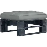 vidaXL Tuinhocker pallet zwart geïmpregneerd grenenhout
