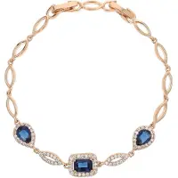 NAEMI Armband donkerblauw / rose-goud / transparant