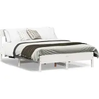 vidaXL Bedframe zonder matras massief grenenhout wit 140x200 cm