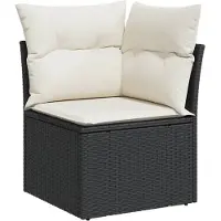 vidaXL 5-delige Loungeset met kussens poly rattan zwart