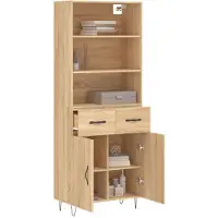 vidaXL Hoge kast 69,5x34x180 cm bewerkt hout sonoma eikenkleurig