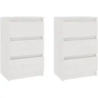 vidaXL Nachtkastjes 2 st 40x29,5x64 cm massief grenenhout wit