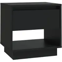 vidaXL Nachtkastje 45x34x44 cm bewerkt hout zwart