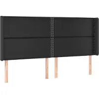 vidaXL Hoofdbord met randen 183x16x118/128 cm kunstleer zwart