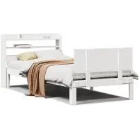 vidaXL Bedframe met hoofdeinde zonder matras 90x200 cm wit