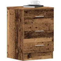 vidaXL Nachtkastje 38x35x55 cm bewerkt hout oud houtkleurig