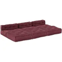 vidaXL Modulebankeenheid Stof Bordeaux 210 x 140 x 56 cm