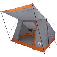 vidaXL Camping Tent 2-persoons Waterdicht Grijs en Oranje taft