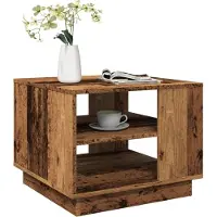 vidaXL Salontafel 55x55x42 cm bewerkt hout oud houtkleurig