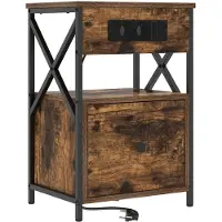 vidaXL Nachtkastje Rook Eiken 40 x 31 x 60 cm Bewerkt hout