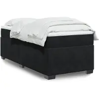 vidaXL Boxspring met matras fluweel zwart 100x200 cm