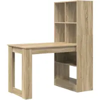 vidaXL Bureau Sonoma Eik Bewerkt hout 122 x 67 x 145 cm