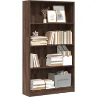 vidaXL Boekenkast 80x24x143 cm bewerkt hout bruin eikenkleurig