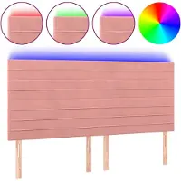 vidaXL Hoofdbord LED 160x5x118/128 cm fluweel roze
