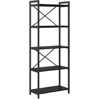 vidaXL Boekenplank 60 x 30 x 155 cm Bewerkt hout Zwart Eiken