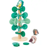 Janod WWF - Bouwset Boom Met Vogeltjes - Zet De 37 Stukken In Elkaar Om Een 30 Cm Hoge Boom Te Bouwen! - Inclusief 3 Prachtige Houten Vogels - Geschikt Vanaf 3 Jaar