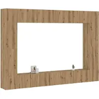vidaXL 8-delig Tv-meubelset wandmontage bewerkt hout artisanaal eiken