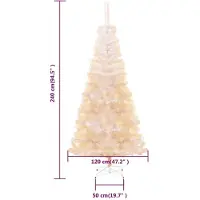vidaXL Kunstkerstboom met iriserende uiteinden 240 cm PVC wit