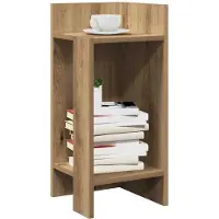 vidaXL Bijzettafeltje met plank 25,5x27x60 cm artisanaal eikenkleur
