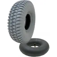 Parnells 260x85 grijze banden- en binnenbuizenset voor scootmobielen, 3,00x4 band P6023 met niet-afgevend loopvlak
