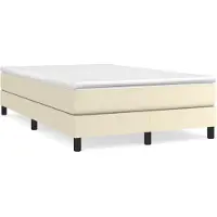 vidaXL Boxspring bed kunstleer crèmekleurig 120x200 cm