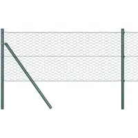 vidaXL Hexagon Hek 0,6 x 10 m PVC Groen