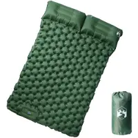 vidaXL Kampeermatras met kussens zelfopblazend 2-persoons groen