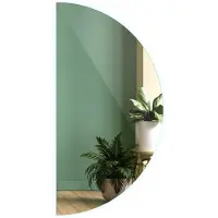 Tulup LED Spiegel - Halve Maan Spiegel - 35 cm x 70 cm - Spiegel LED Halve Cirkel - Halspiegel - Koel Wit 6500K - Spiegel LED Halfrond - Wandspiegel LED in Loftstijl