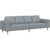 vidaXL Woonkamerbank Lichtgrijs 250 x 77 x 76 cm Polyester