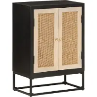 vidaXL Dressoir 55x30x76 cm massief mangohout en ijzer zwart