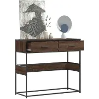 vidaXL Wandtafel 90x35x80 cm bewerkt hout bruin eikenkleur