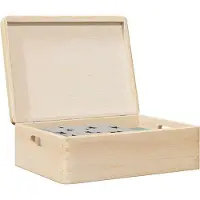 vidaXL Houten kist met deksel&handvatten 40x30x13cm massief grenenhout