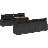 vidaXL Tuinbank Set 7 st Zwart