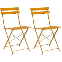 vidaXL Tuinstoel Die Opgevouwen Kan Worden 2 pcs Mosterdgeel