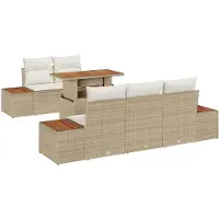 vidaXL Tuinbank Set 6 st Beige en Crème