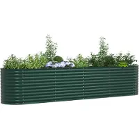 vidaXL Verhoogd bed Groen 400 x 80 x 81 cm Staal