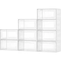 OEM Stapelschoenenboxen--Set van 9-Schoenenopberging tot maat US 13-van plastic-met magnetische deur