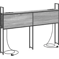 vidaXL Opslage hoofdbord met oplaadstation Grijs sonoma Bewerkt hout