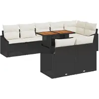 vidaXL Tuinbank Set 9 st Zwart en Crème